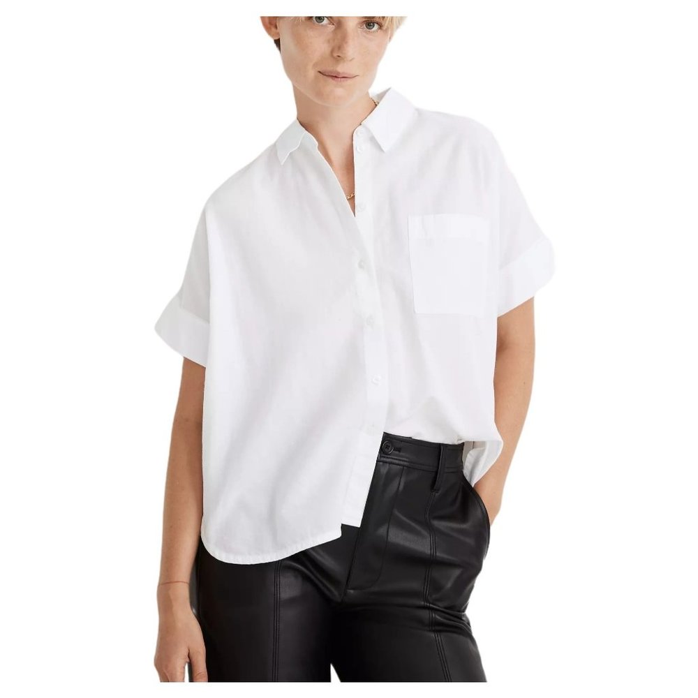 New Madewell Daily Shirt White MA573 S button-up